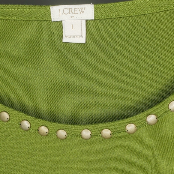 LAST CALL. DONATING 10/28. J. Crew Olive Green Shell with Gold Embellishments - Picture 4 of 4